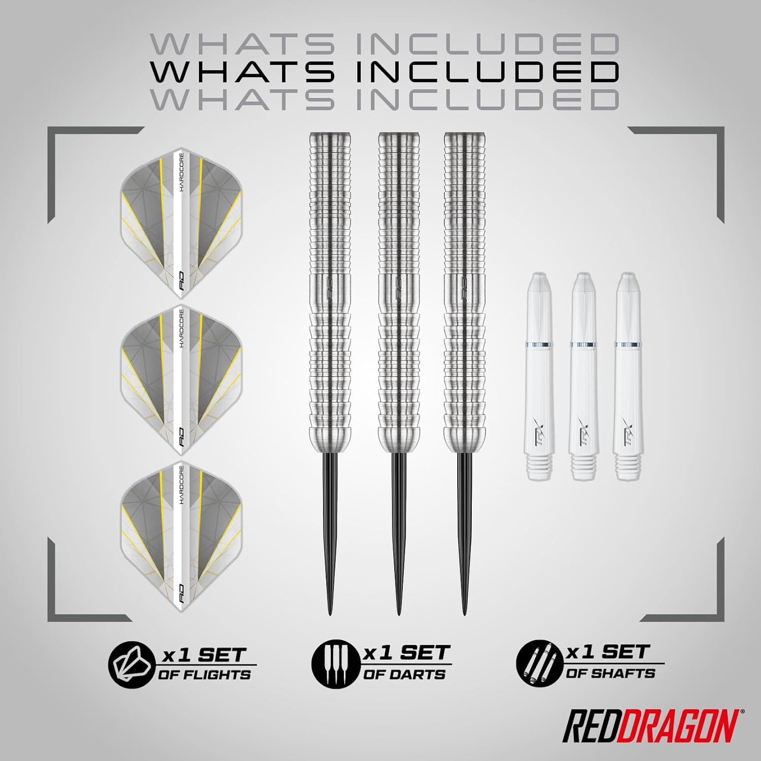 RED DRAGON Darts - Seren Pure 1 22G - 90% Tungsten Professional Steel Tip Dart Set with Dart Flights and Dart Shafts image number 2