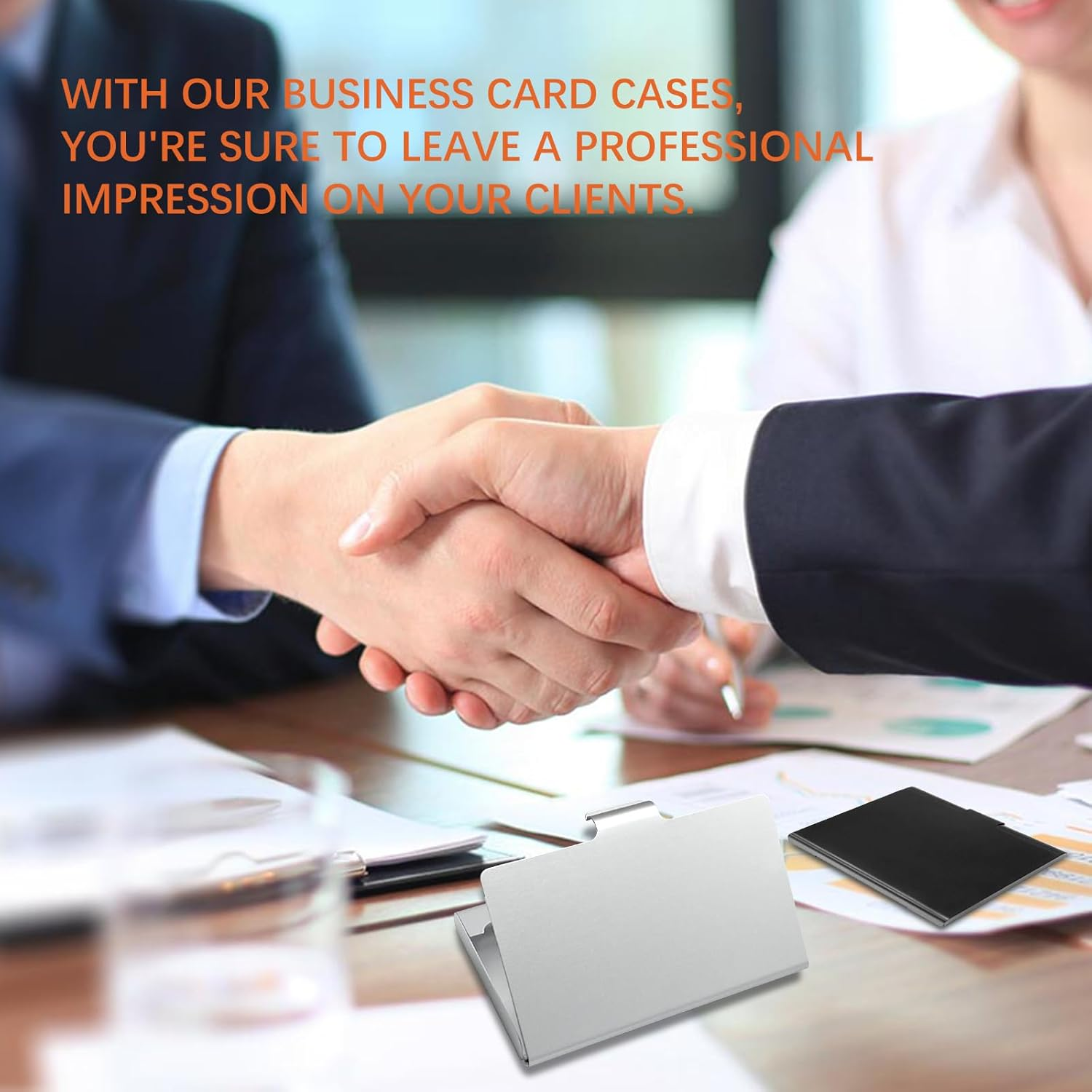 4 Pack Professional Business Card Holder Case Slim,Aluminum,Credit Card Organizer for Men Women, Thin