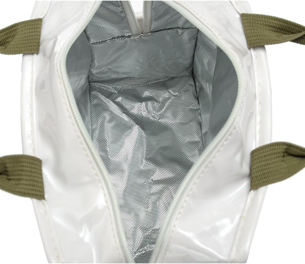 Isuperb Waterproof Lunch Bag Insulated Thermal Cooler Tote Zipper Organizer Storage Bag for Adults,Men Women Work Picnic (White) - White image number 4