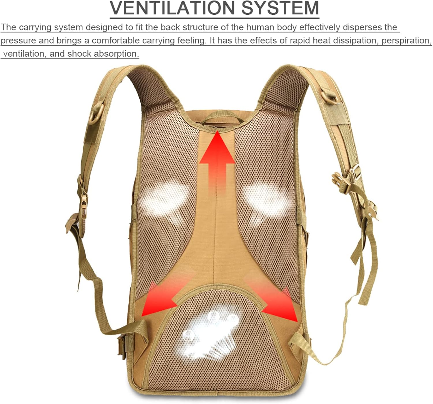 35L Tactical Backpack Camping Hiking Backpacks Camouflage Assault Pack for Hiking Camping Travelling,A - A image number 4