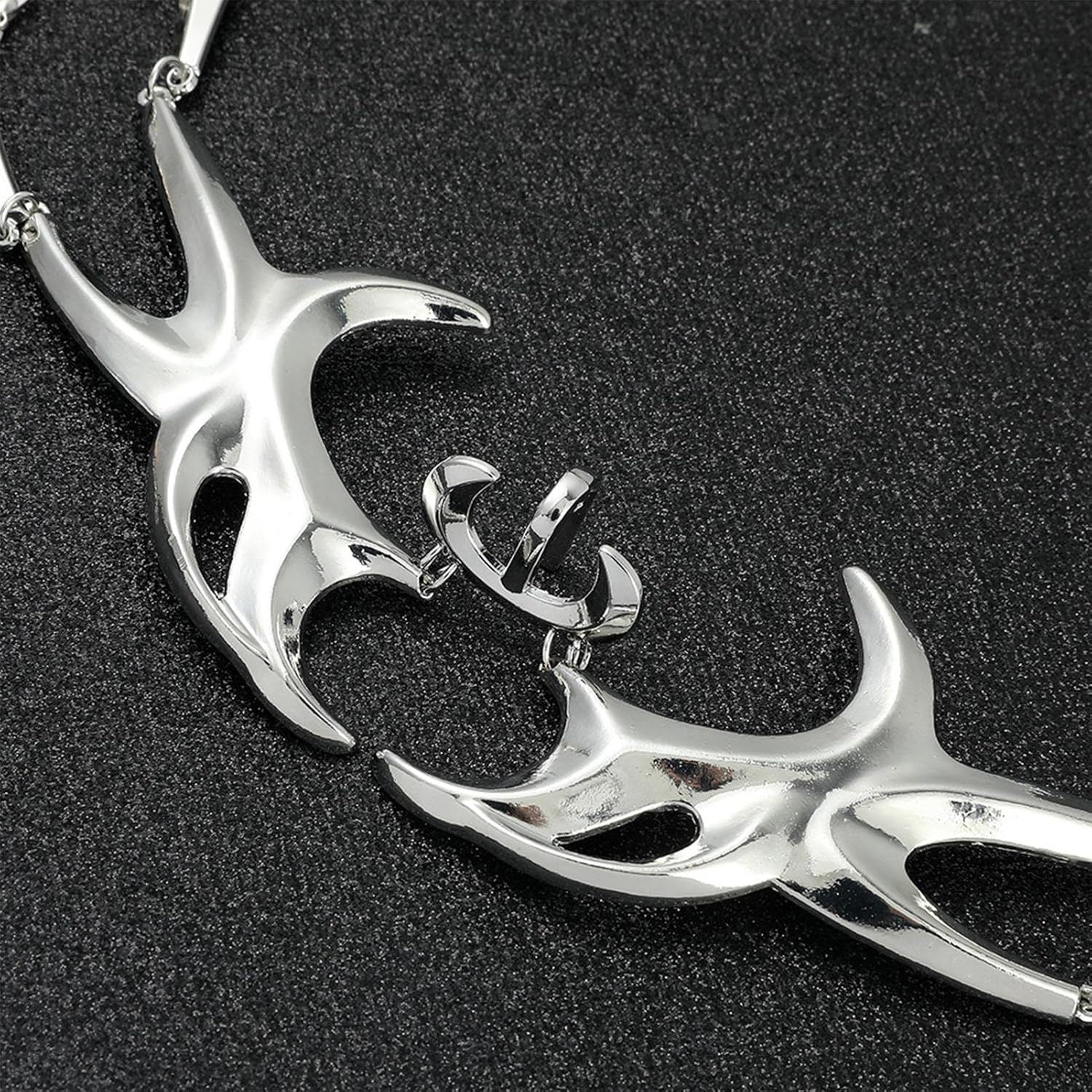 Silver Steel Masquerade | Exaggerated Punk Facial | Cosplay Masque Festival Half Masque Half-Face image number 2