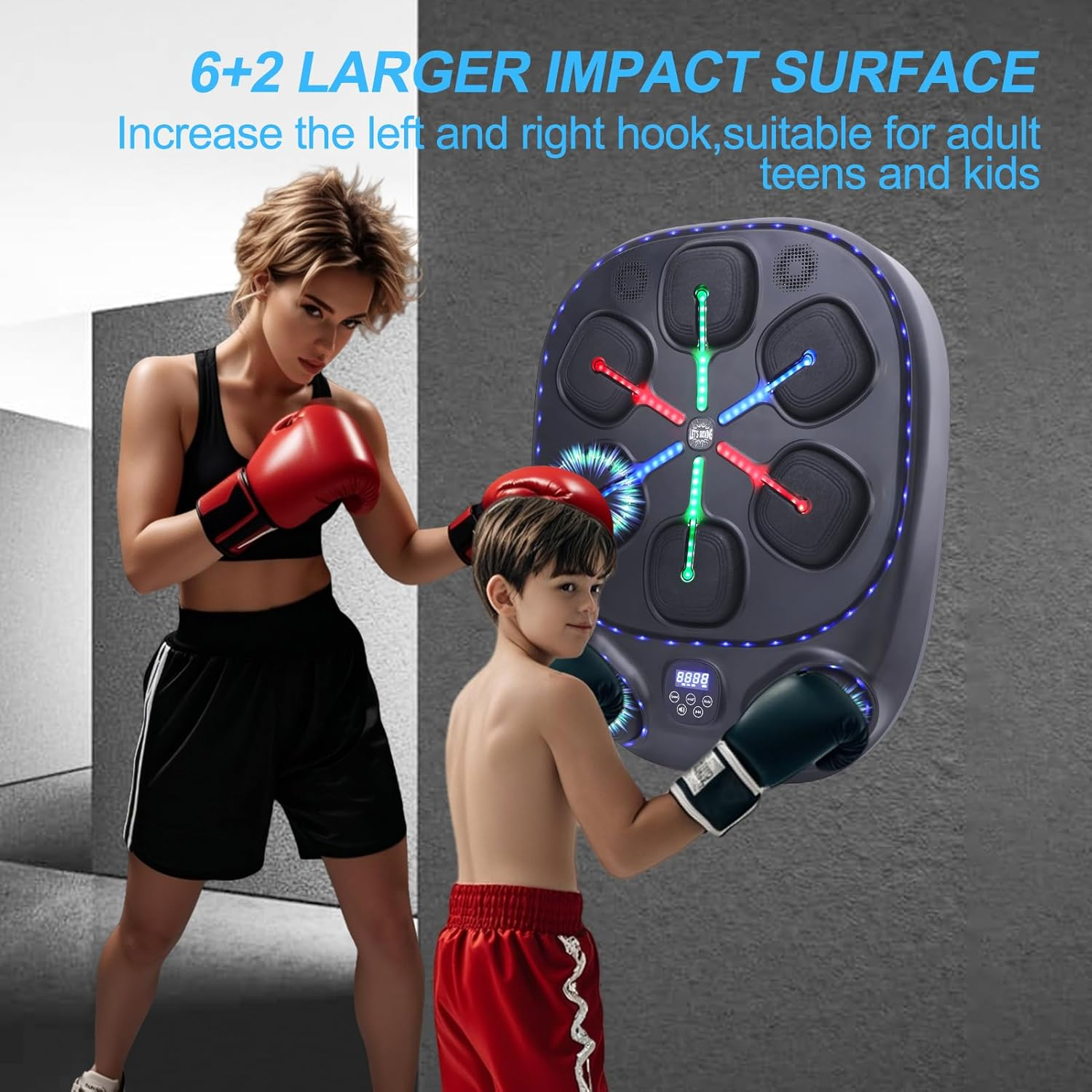 ZEMBSOYA Smart Music Boxing Machine Wall Target Training Adjustable Bluetooth Wall Mounted Punching Machine for Children Adults image number 3