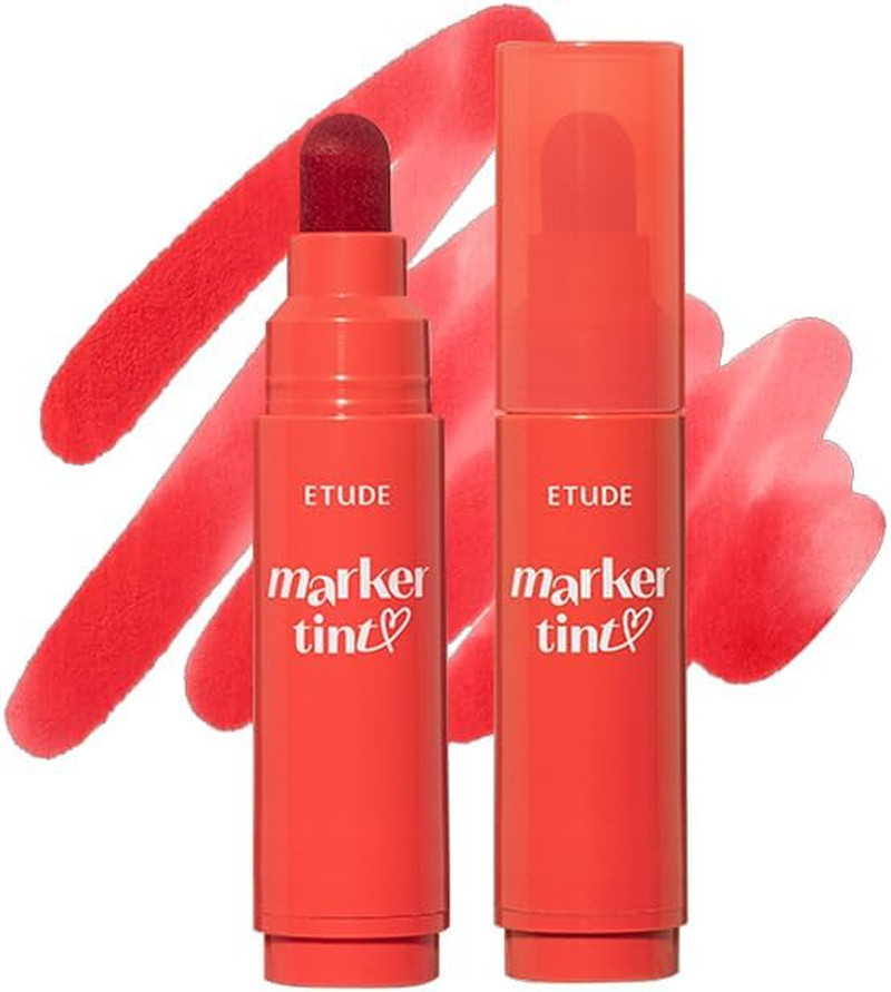 ETUDE Dear Darling Marker Tint #4 Mlik Strawberry (5G) | Hydrating & Long Lasting Lip Stain | High Pigmented Lip Maker with Easy Drawing Tip | Korean Lip Tint, Korean Makeup, Kbeauty
