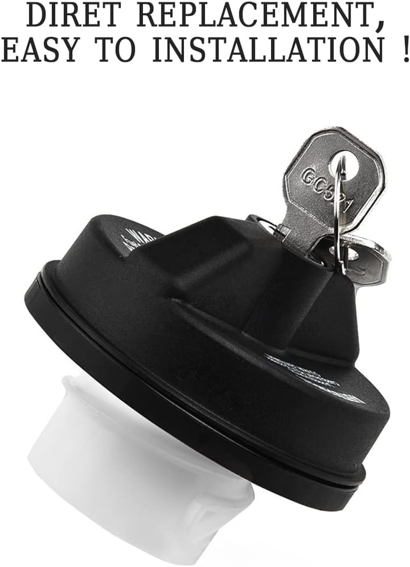 Locking Gas Cap, Lock Fuel Cap for Jeep Chrysler Dodge Ram - Challenger Grand Caravan Ram 1500, Grand Cherokee Wrangler JK TJ JKU Liberty Compass Patriot and More, Automotive Replacement