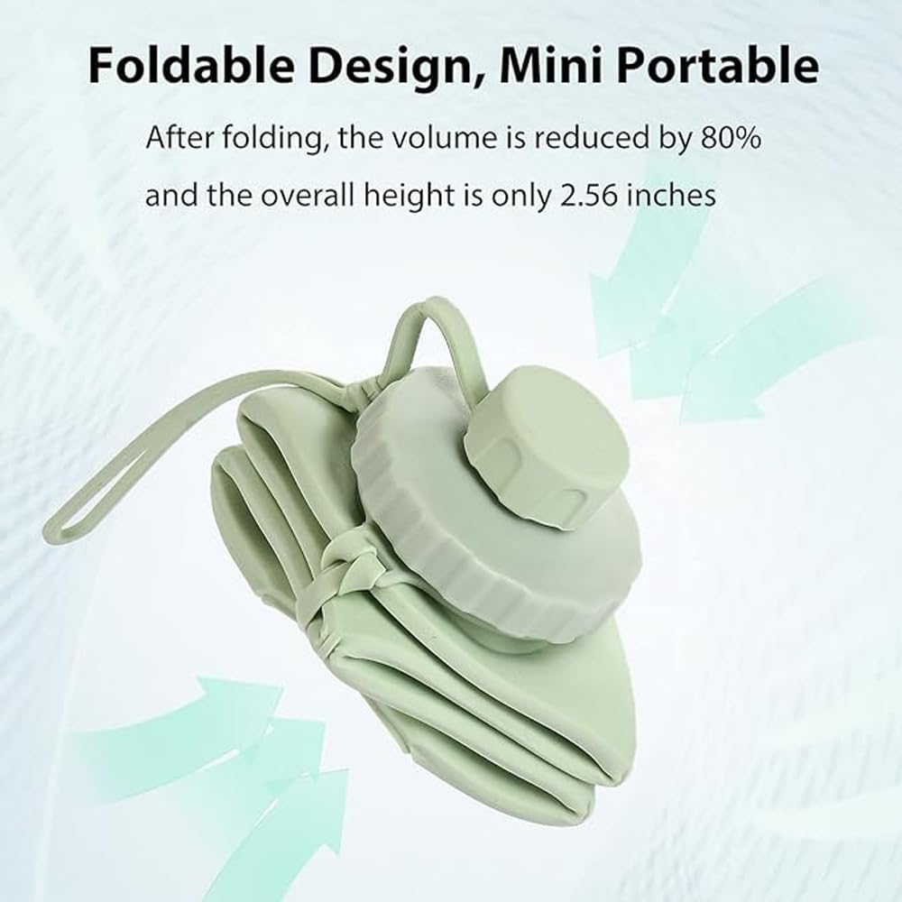 Lianjia Collapsible Water Bottles for Travel Essentials，Lightweight, Durable, and Leak Proof Design for Foldable Water Bottle ，Expandable Bpa-Free for Travel Water Bottle，600 Milliliters（Green） image number 2