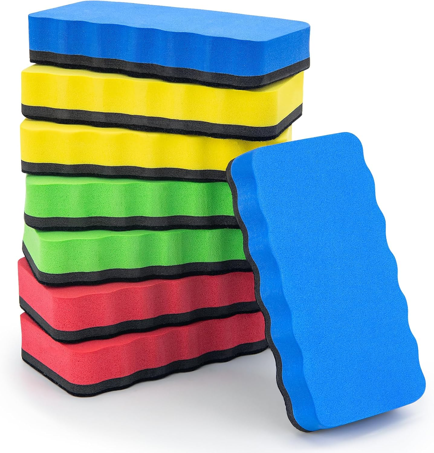 JEFURE Whiteboard Sponge, Pack of 1, Blue Whiteboard Sponge, Magnetic Whiteboard Eraser for Dry Cleaning on Many Surfaces, Whiteboard Eraser for Whiteboards, Blackboards and Glass