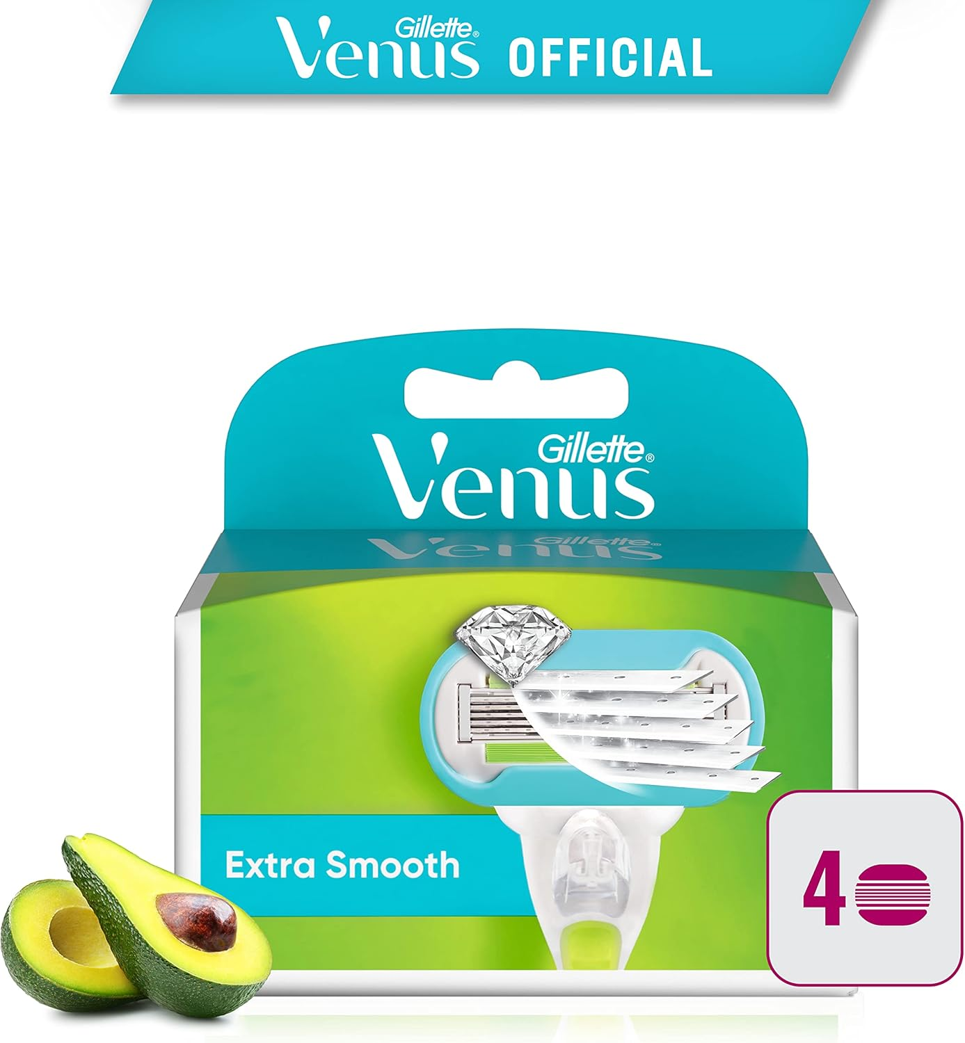 Gillette Venus Extra Smooth Women'S Razor Blade Refills, 4 Count image number 4