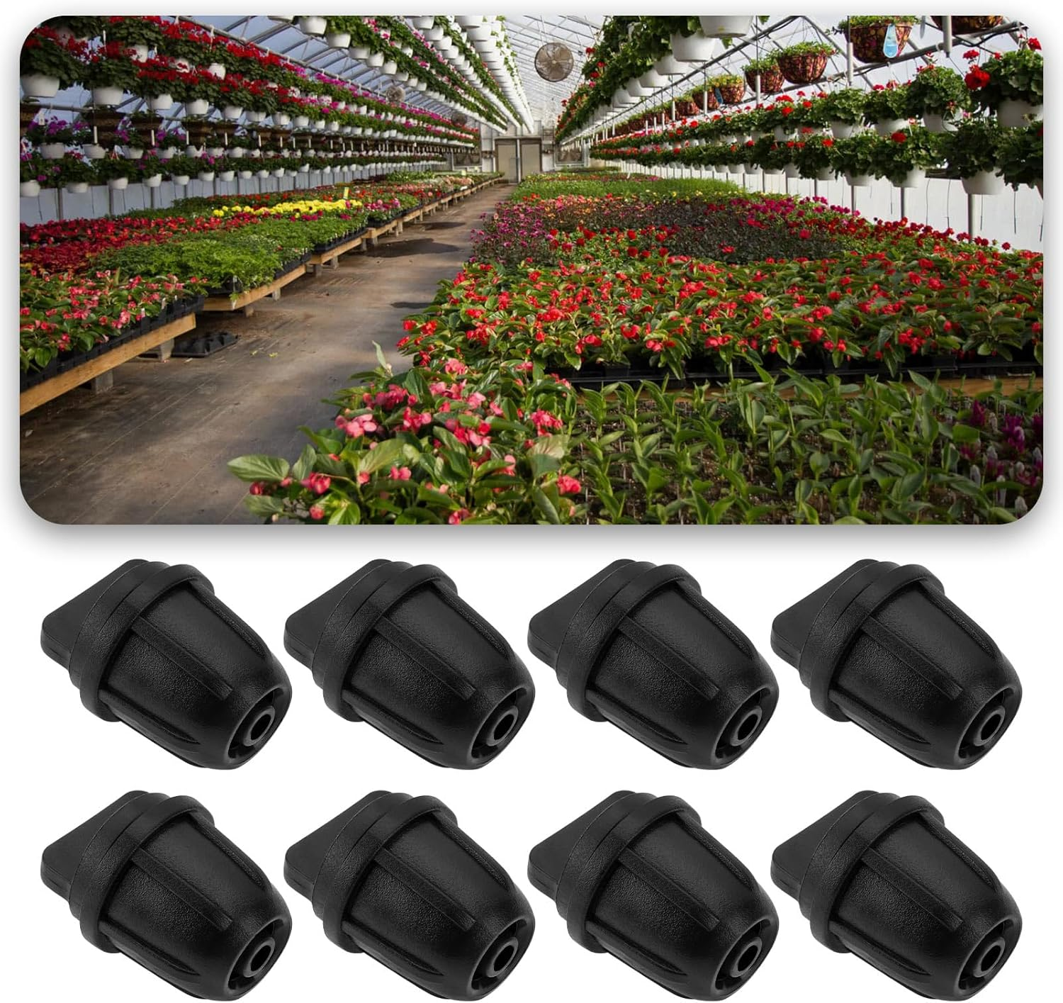 Emagtech 50PCS 1/4 Inch Drip Irrigation End Plug Fittings 0.85X0.56Inch for Irrigation Tubing Connectors Hose Fittings Black image number 4