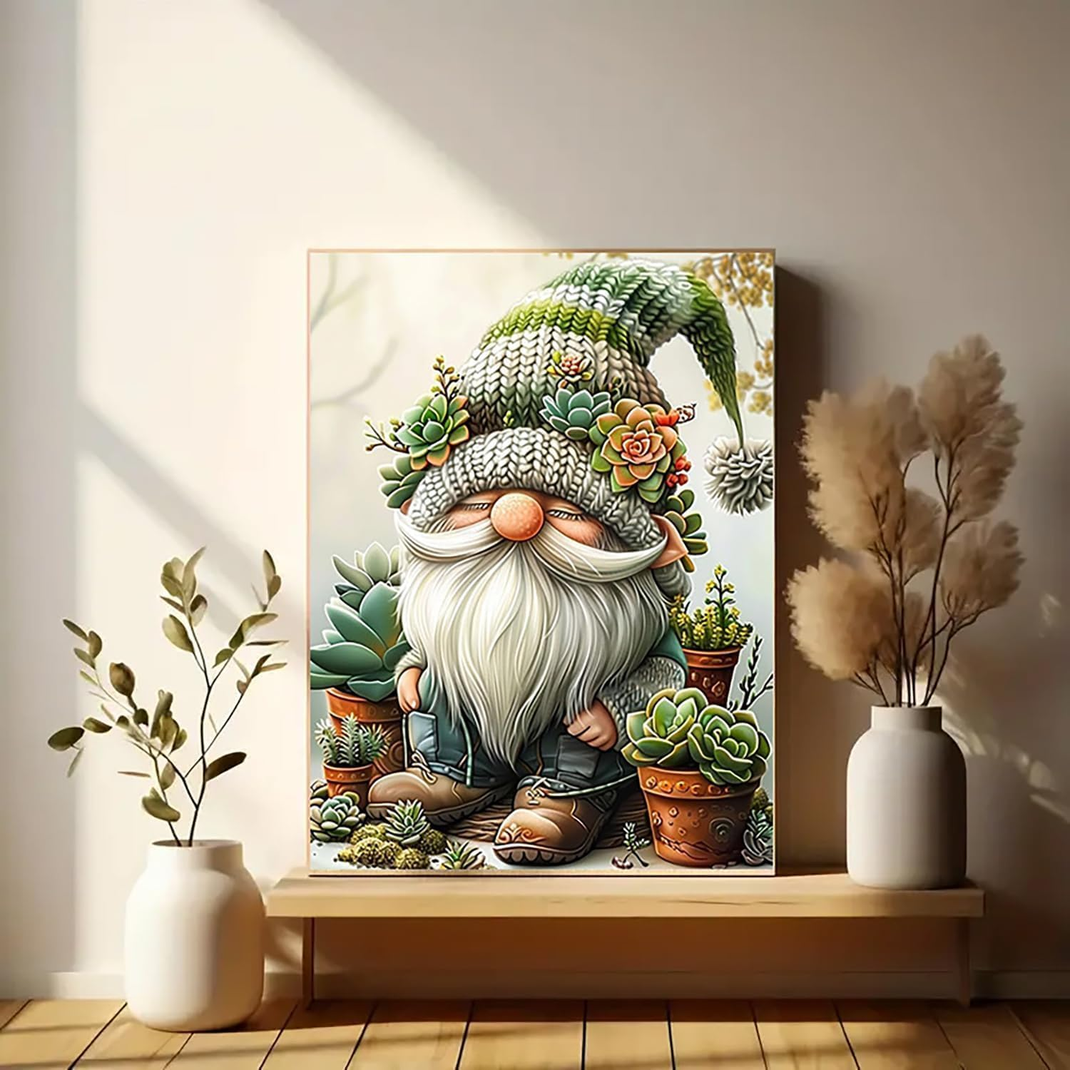 Paint by Numbers Kit for Adults Beginner, Gnomes Adult Paint by Number Kits on Canvas, DIY Acrylic Watercolor Oil Paint by Number for Adults for Home Decor Gift 16X20 Inch image number 6