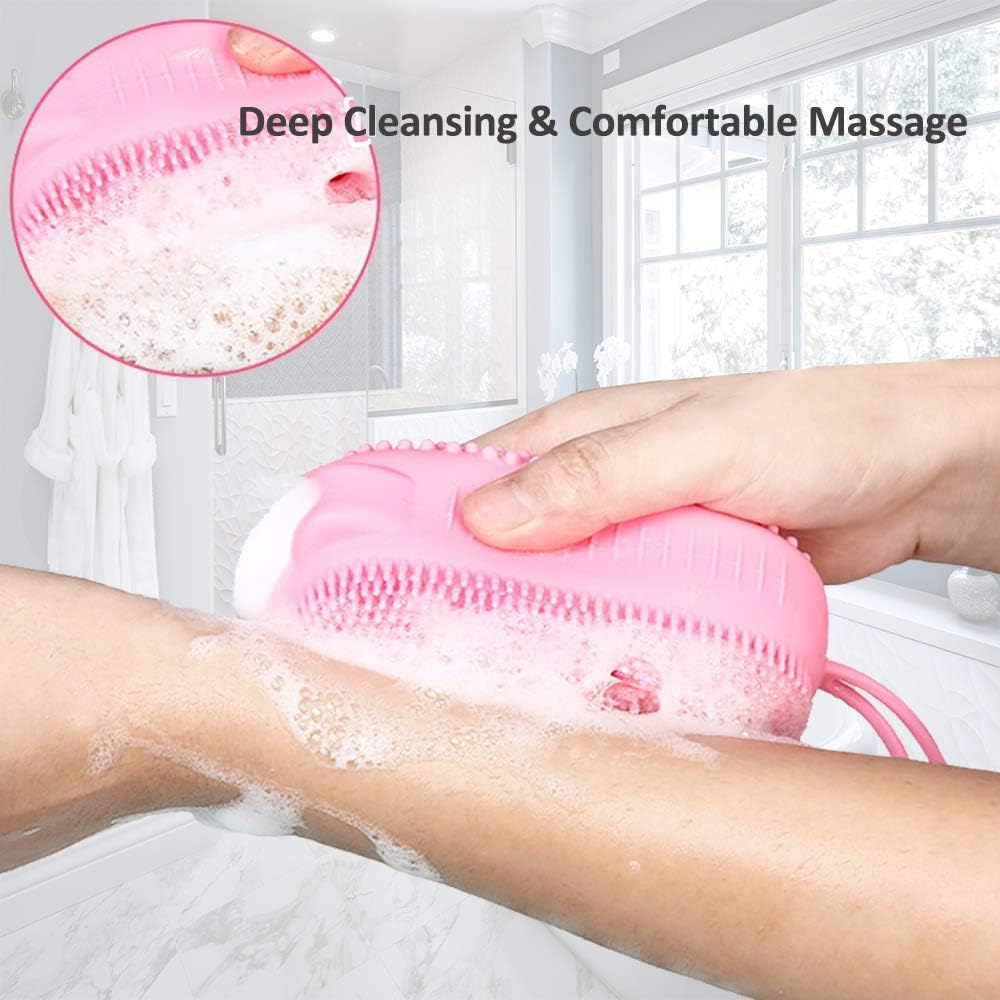 AARIV INTERNATIONAL Silicone Bubble Bath Brush Quick Foaming Scrubbing Brushes Soft Rubbing Massage Bubble Body Cleaner for Shower Bathroom image number 5