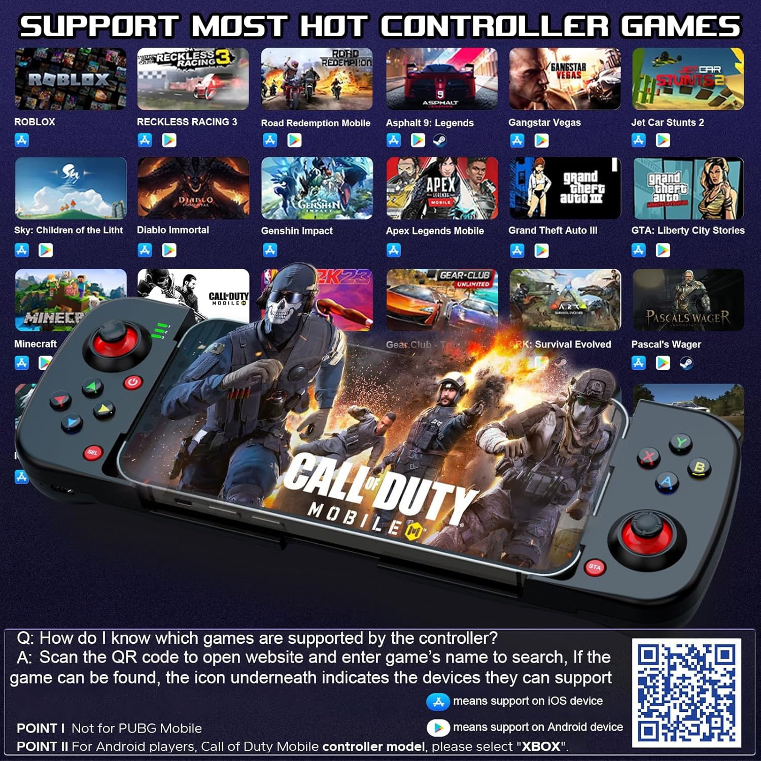 Megadream Mobile Game Controller Gamepad for Iphone Ios Android PC: Works with Iphone 17/16/15/14/13/12/11, Ipad, Samsung Galaxy, TCL, Tablet, Call of Duty, Minecraft - Directly Play (Green)