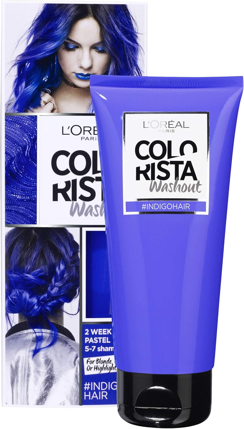 L'Or&eacute;al Paris Colourista Semi-Permanent Hair Washout - Indigo,80Ml