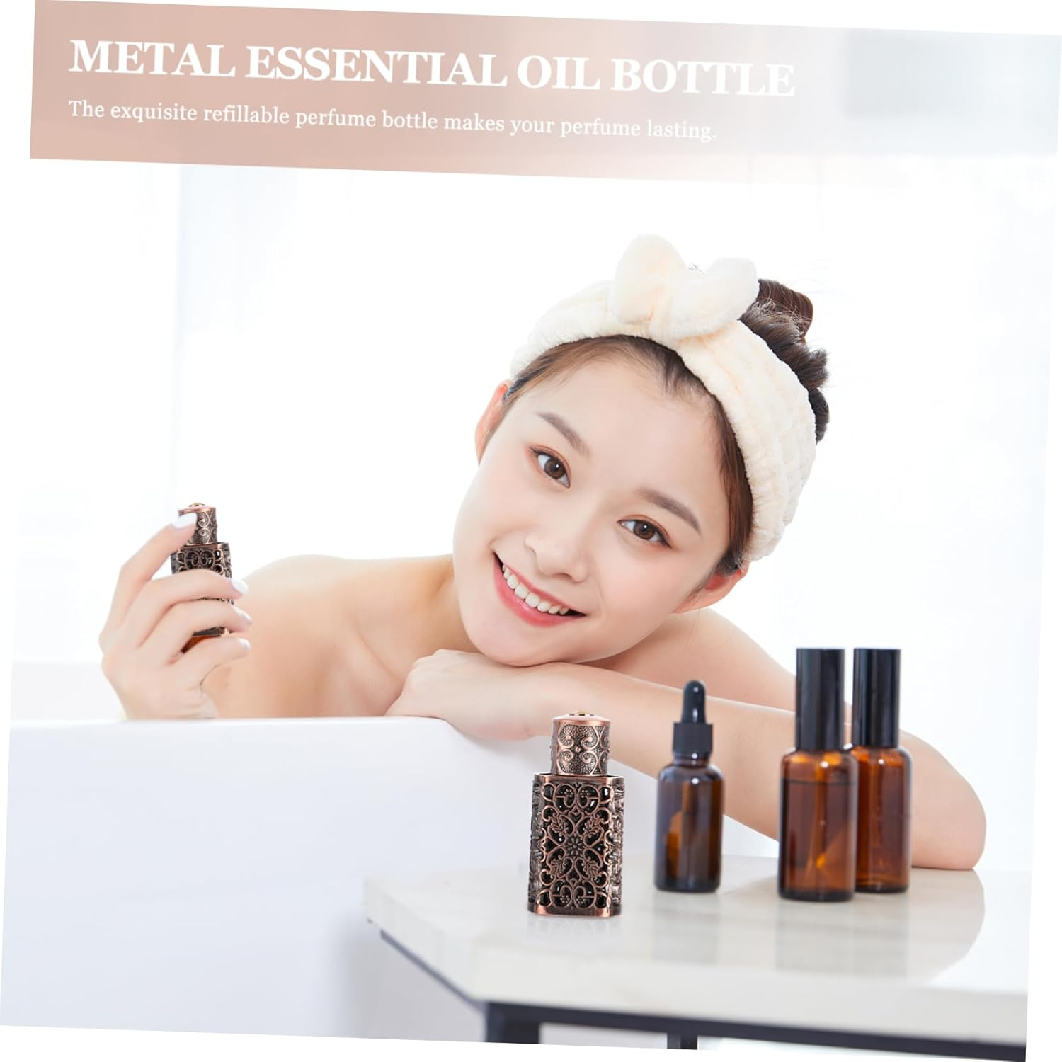 2Pcs 3Ml Perfume Spray Bottle Pump Essential Oil Dispenser for Travel and Daily Use image number 3