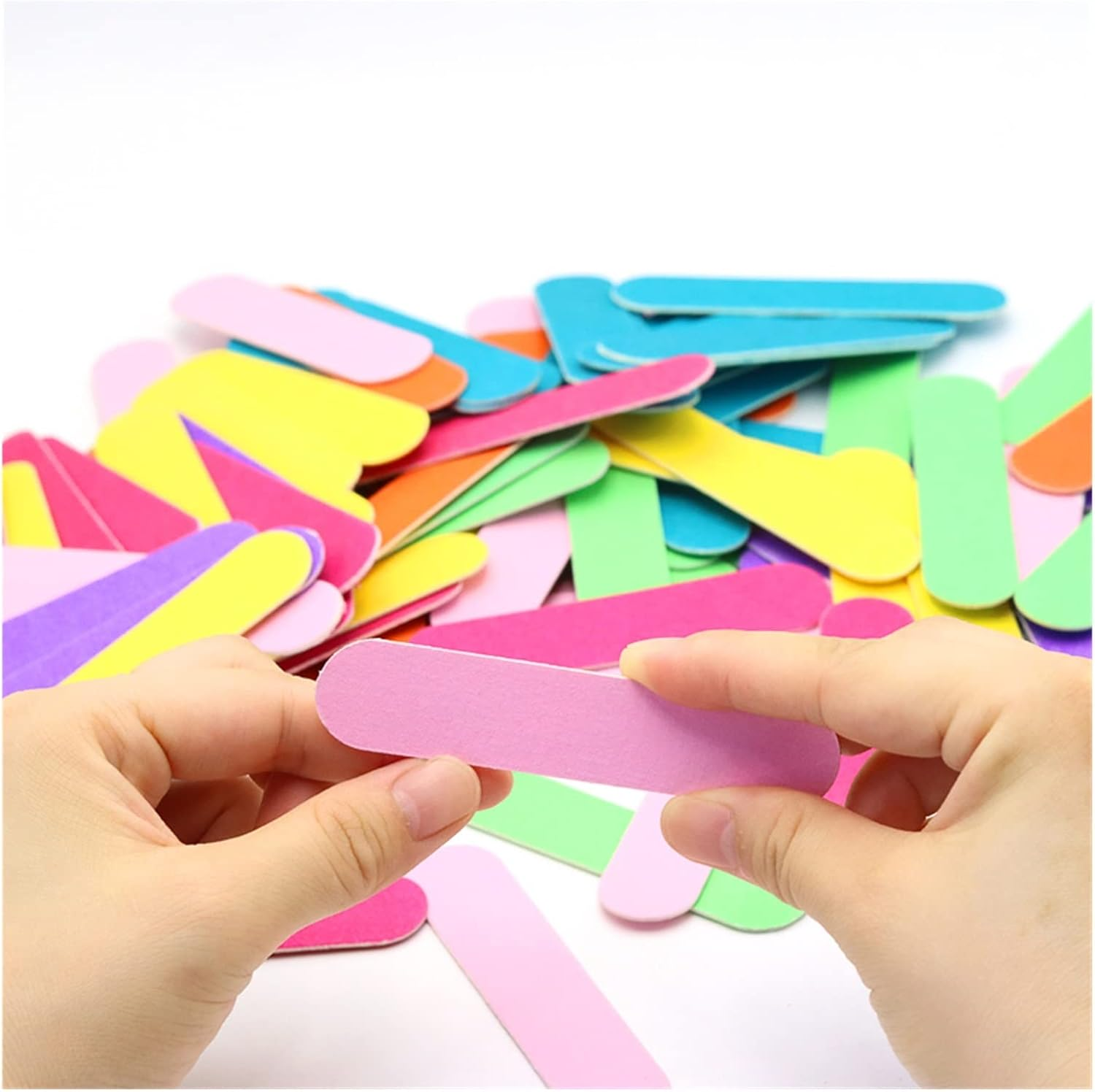 TRUSTTWO 500Pcs Double Side Nail Files Mini Wooden Sanding Buffer Block for Gel Polish Manicure Pedicure Salon Professional Nail Art Tool the New (Color : Pink) image number 4