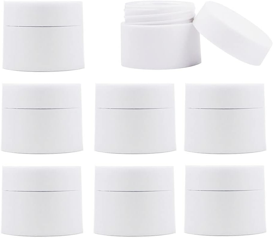10 Pcs 50Ml White PP Plastic Scrub Face Cream Jar Container with Lids and Inner Empty Refillable Cosmetic and DIY Sample Containers Cases image number 2