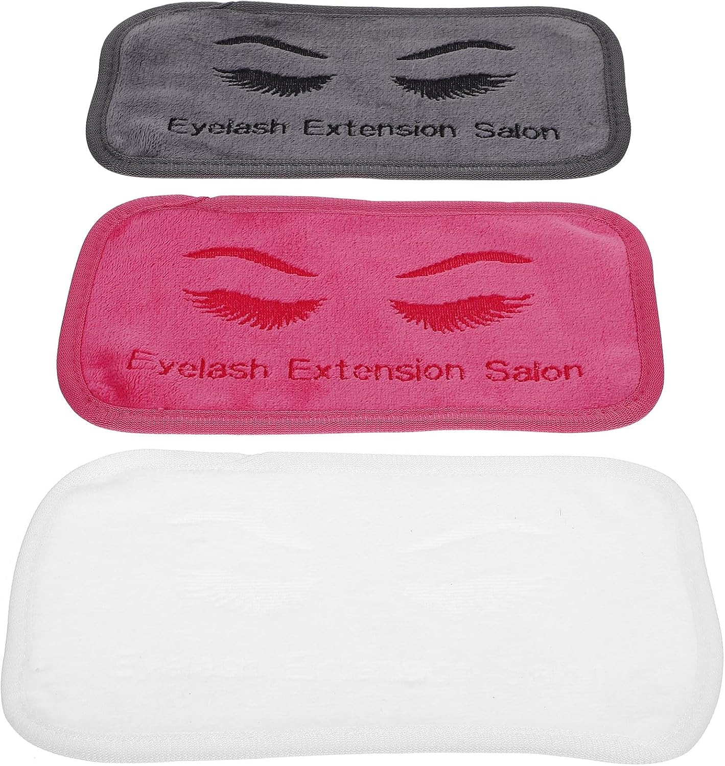 Angoily 3Pcs Eyelash Extension Forehead Pads Set, Lash Grafting Headbands with Deep Pink White Grey, Lash Extension Accessories for Professional Beauty Use image number 6