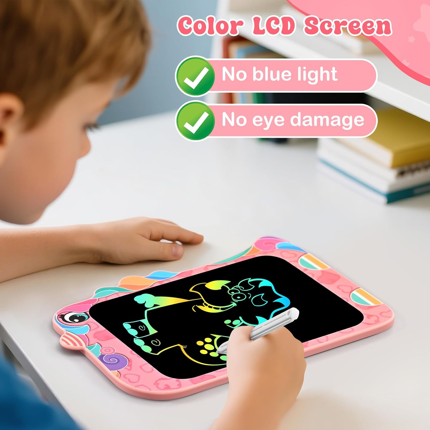 Eoocoo Girls Unicorn Toys, Toddler Baby Gifts, 8.5 Inch Colorful LCD Writing Tablet, Doodle Board Drawing Tablet, Erasable Reusable Doodle Pad, Birthday Gifts for Kids 3-6 Years Old Girls Boys image number 4