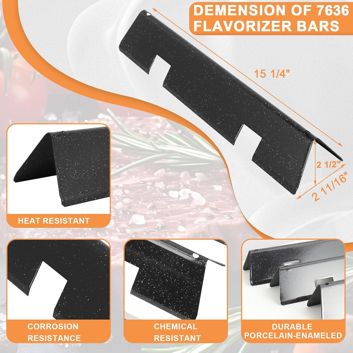 Grill Parts for Weber Spirit 2 Grill Parts GS4 Spirit II 300 SER E310 Replacement Parts for Weber 69797 Flavorizer Bars 67046 7636, 67060 GS4 Heat Deflector, 7638 Grates,67025 69787 67103 Burner Tubes image number 6