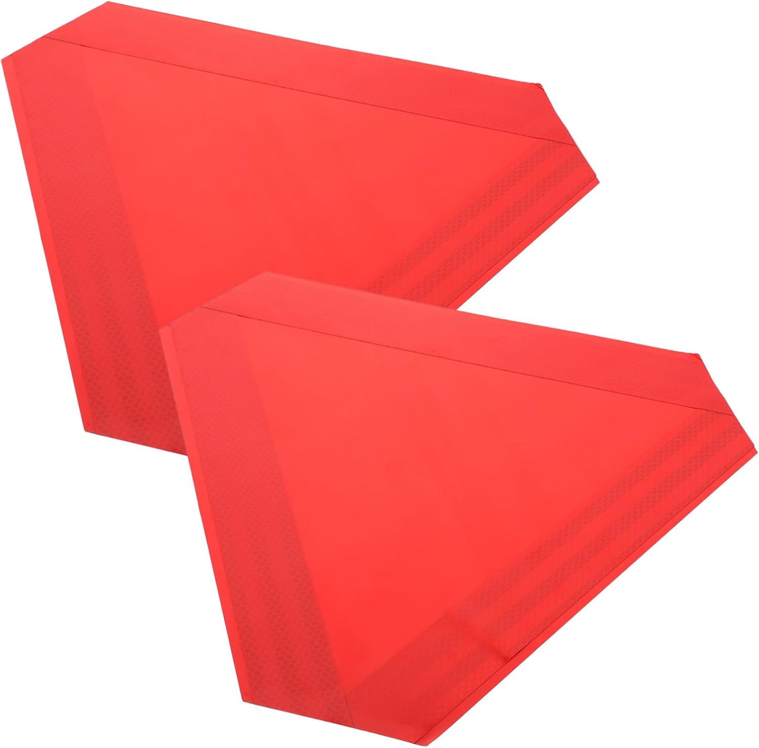 PRETYZOOM 2Pcs Reflective Triangle Vehicle Safety Signs Yellow Base and Red Border, 35Cm Aluminum Roadside Warning Triangles for Trucks and Low-Speed Vehicles