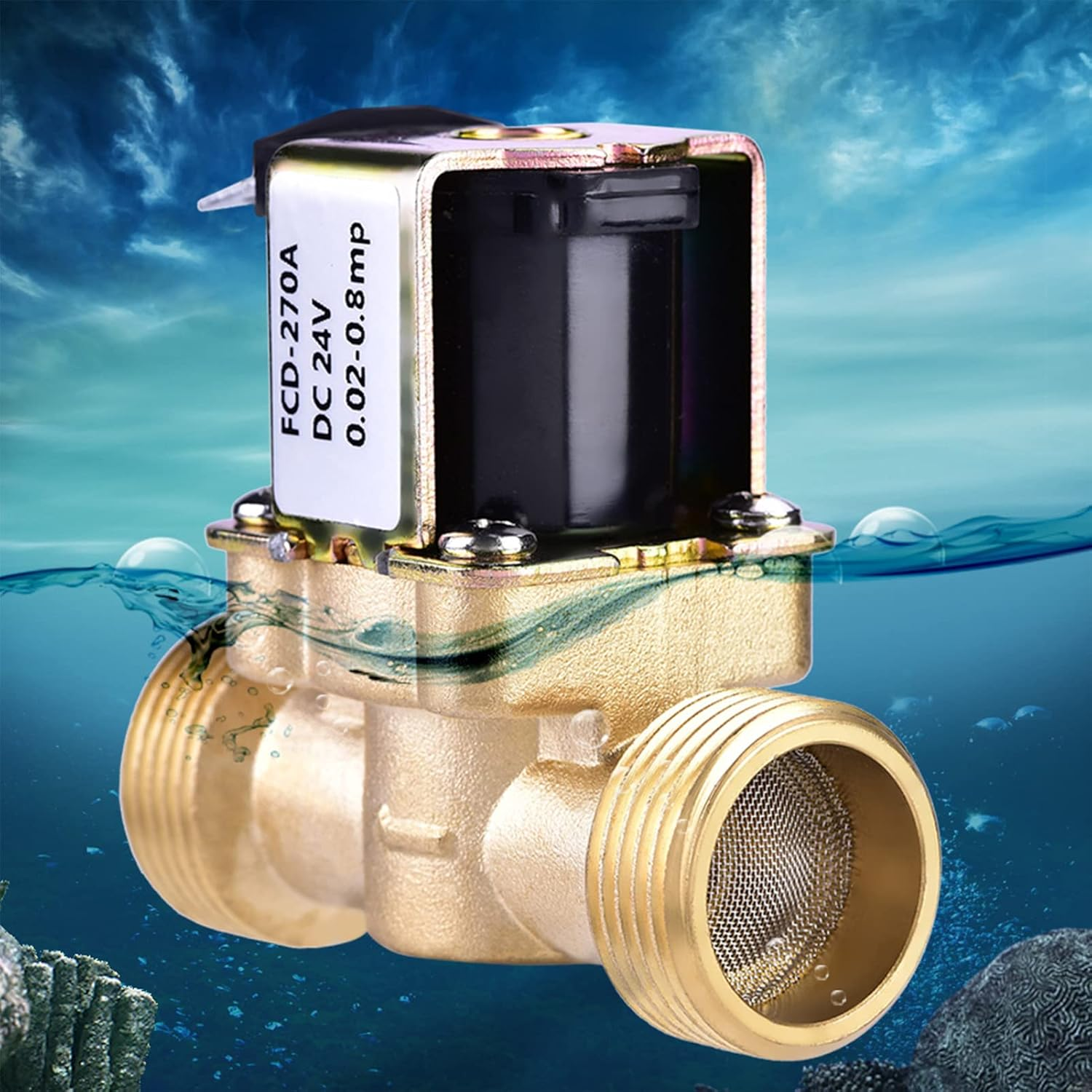 3/4 Brass Electric Solenoid Valve, DC 24V Normally Closed Water Inlet Switch Quick Connect Water Solenoid Valve Electric Solenoid Magnetic Valve for Water Control image number 5