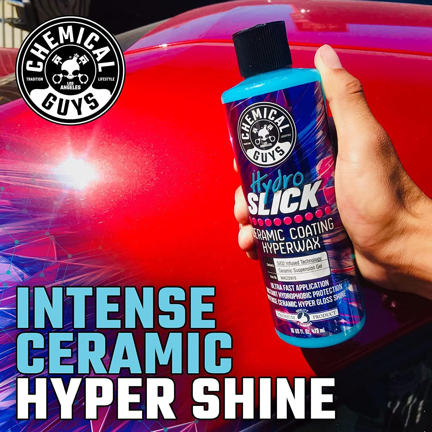 Chemical Guys Hydroslick Ceramic Coating (473Ml) + Hydrosuds Ceramic Car Wash Soap (473Ml) + Hydrospeed Ceramic Quick Detailer (473 Ml) (3 Items) image number 3