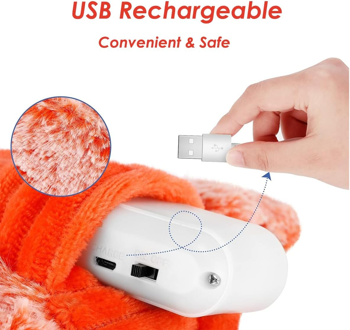 AUTOWT Flapping Lobster Toy for Cats, Soft Cat Chew Kicker Toy, USB Charge Motion Activated Moving Cat Toy, Washable Touch Activated Plush Interactive Cat Exercise Toys image number 5