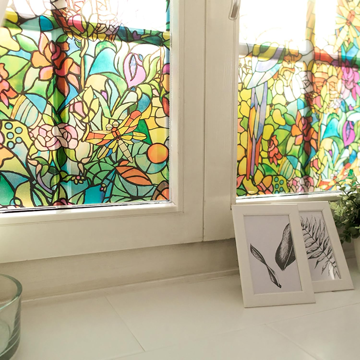 D-C-Fix 346-0647 -2PKA Self-Adhesive Privacy Glass Window Film, Spring Chapel/Tulia, 17" X 78" Roll, 2-Pack with Applicator image number 3