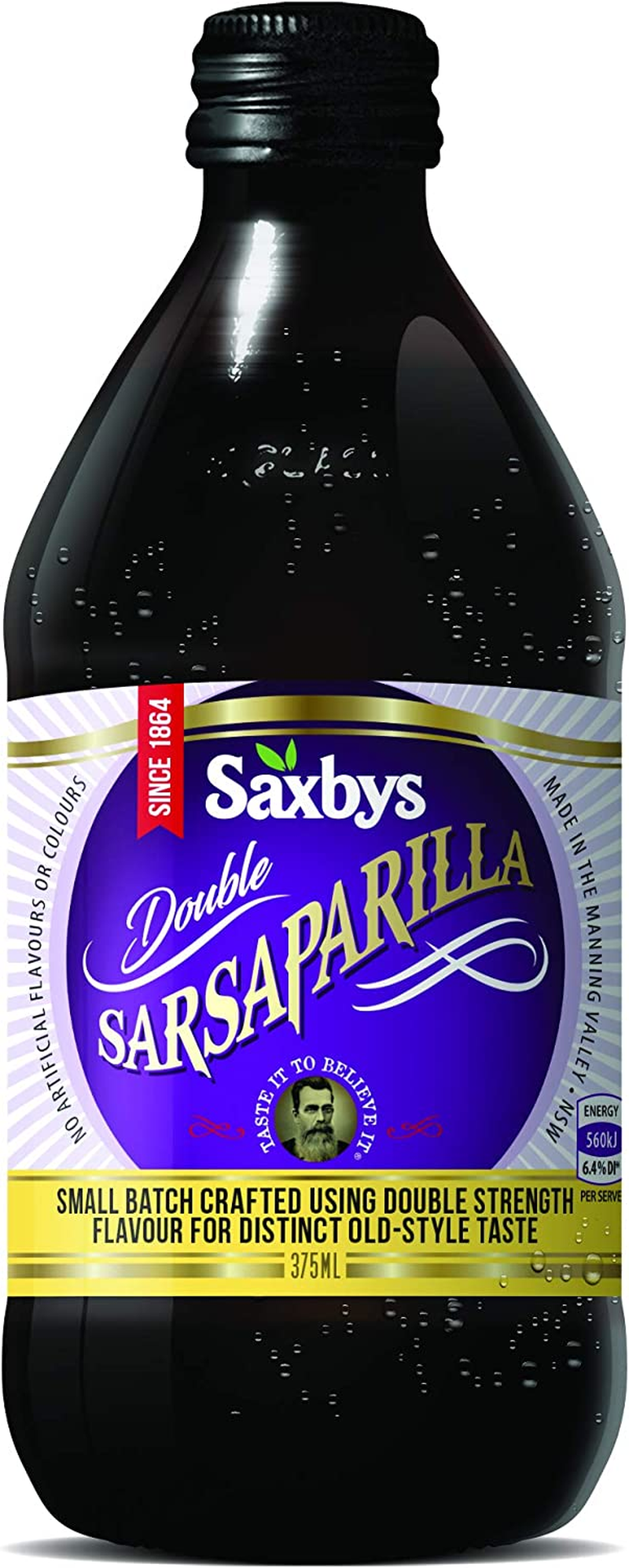 Saxby'S Double Sarsaparilla 8 Pack X 375Ml image number 2