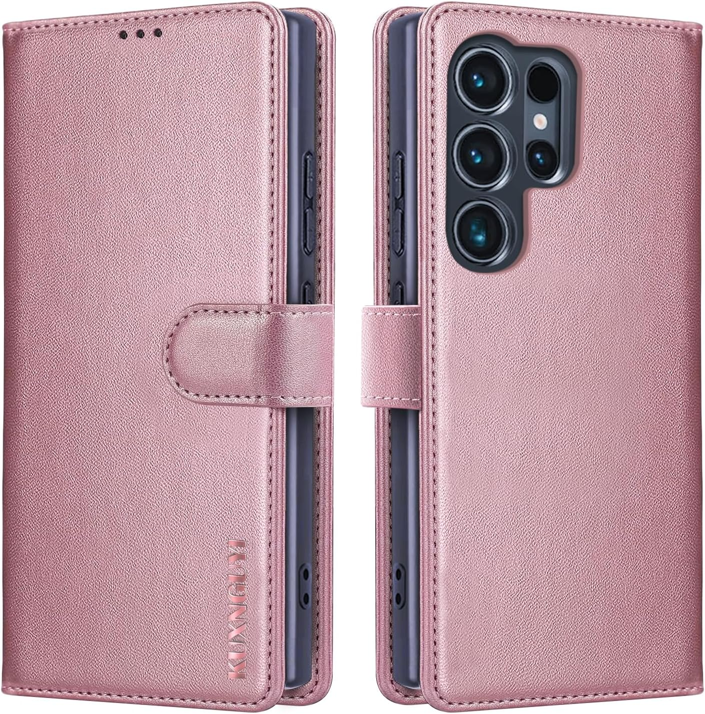 For Samsung Galaxy S25 Ultra Wallet Case with Credit Card Holder,Magnetic Flip PU Leather 25Ultra 5G S25Ultra Protective Cover Women Men for Samsung S25 Ultra Phone Case, Black image number 4