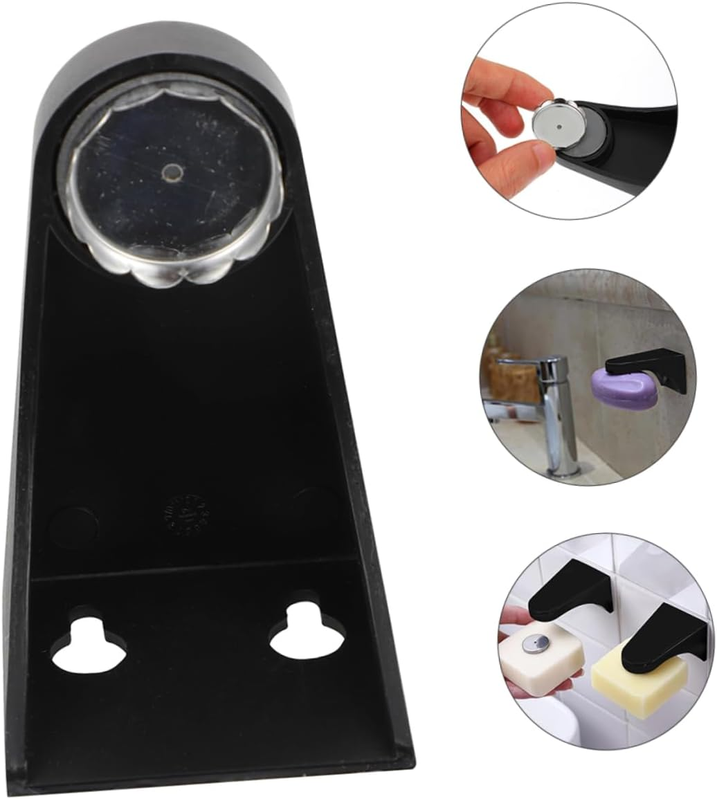 COMPUKAS Magnetic Soap Holder 2Pcs Frosted Black Wall Attachment Soap Storage Suitable for Bathroom and Shower Easy to Install image number 4