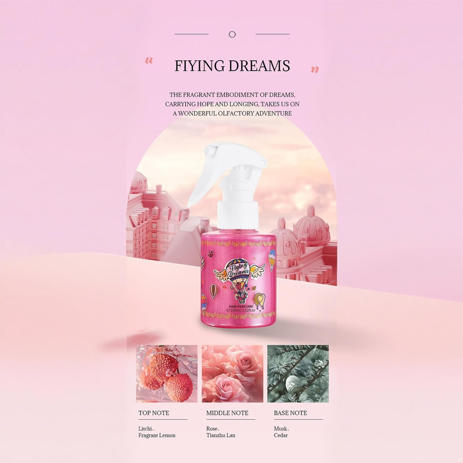 Hedmy All Day Freshness Body Spray for Women and Men Lightweight Refreshing Scent Long Lasting Perfume Mist for Hair Clothing Pink One Size - Lavender image number 4