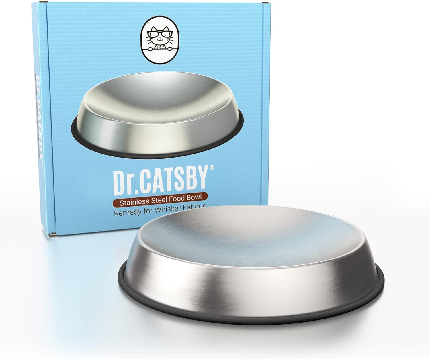 Dr. Catsby Cat Food Bowl, Whisker Friendly, Stainless Steel, Non Skid, Dishwasher Safe, May Also Prevent Acne, the Original Whisker Relief image number 3