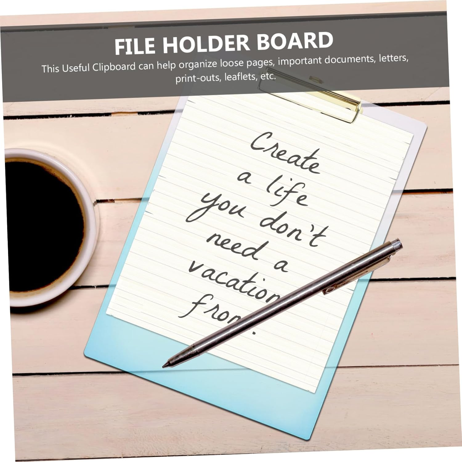 WHAMVOX Gradient Writing Board Clip Lightweight Document Storage Clipboard for Office School and Home Use for Students and Professionals