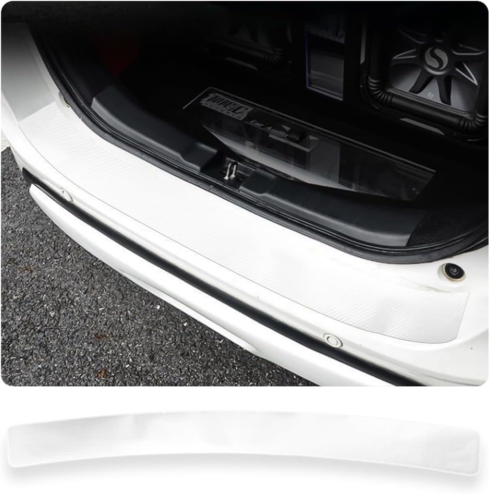 Ziciner Car Rear Bumper Protector Guard, Anti-Scratch Carbon Fiber Trunk Door Sill Protection Strip Sticker, Universal Vehicle Trim Cover Accessories for Car, Truck, SUV, Van (41&times;3.75 In, Black)