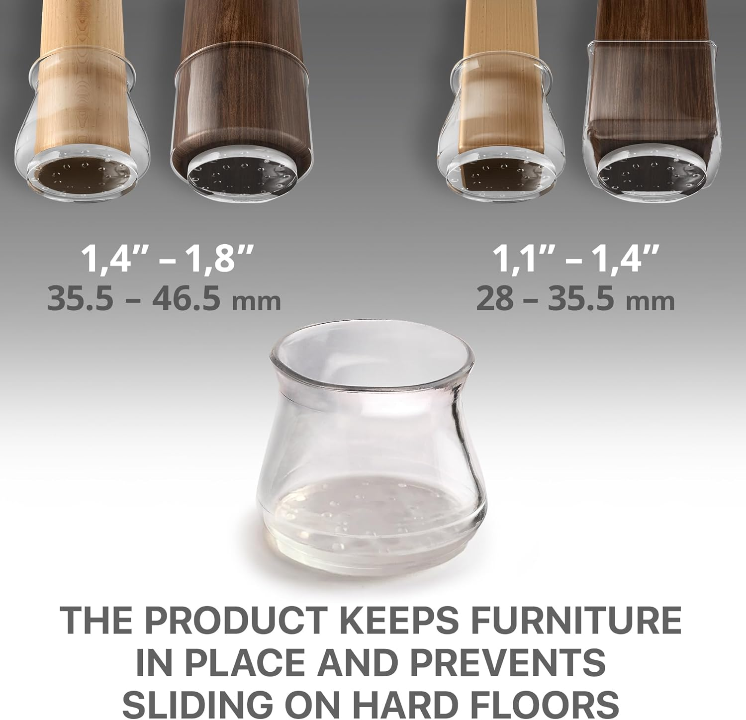 Silicone Chair Leg Floor Protectors with Non-Slip Furniture Pads X-Protector 16 PCS - Anti-Slip Chair Leg Covers - Non-Skid Furniture Leg Caps - Chair Leg Socks - Furniture Pads for Hardwood Floors! image number 6