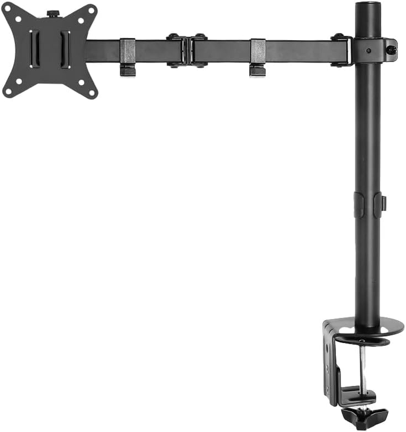 Artiss 32'' Single Monitor Arm Stand, Heavy Duty Computer Monitors Riser Mount TV Wall Mounts Bracket Holder Clamp Home Office Desk Accessories, Adjustable 360&deg; Swivel with Plate Black image number 2