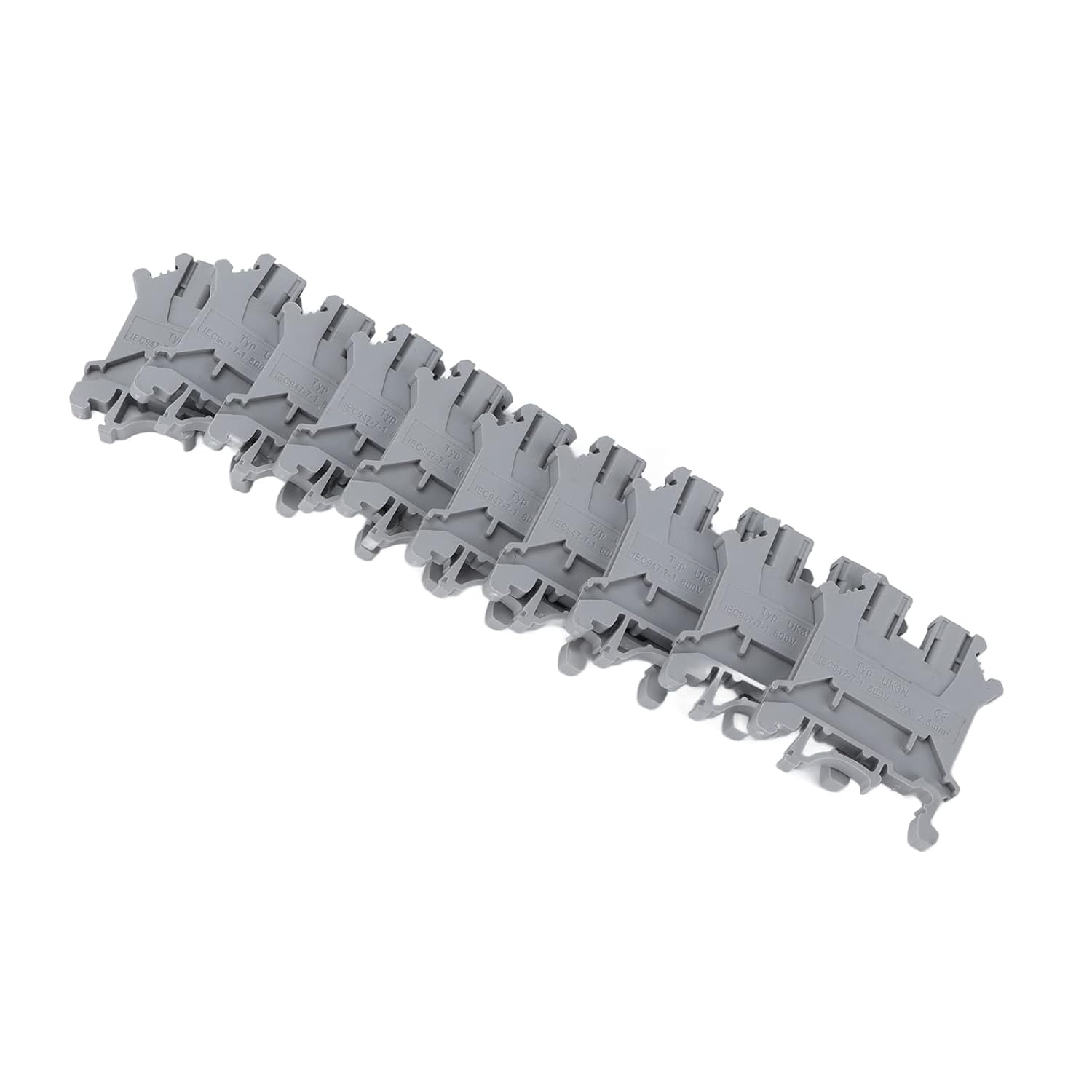 EVTSCAN 100Pcs 800V 32A High Current Screw Terminal Blocks, DIN Rail Mount, PA66 Housing with Copper Alloy Terminal, -20&deg;C to 140&deg;C, for Industrial Control Panel and Electrical Cabinet image number 2