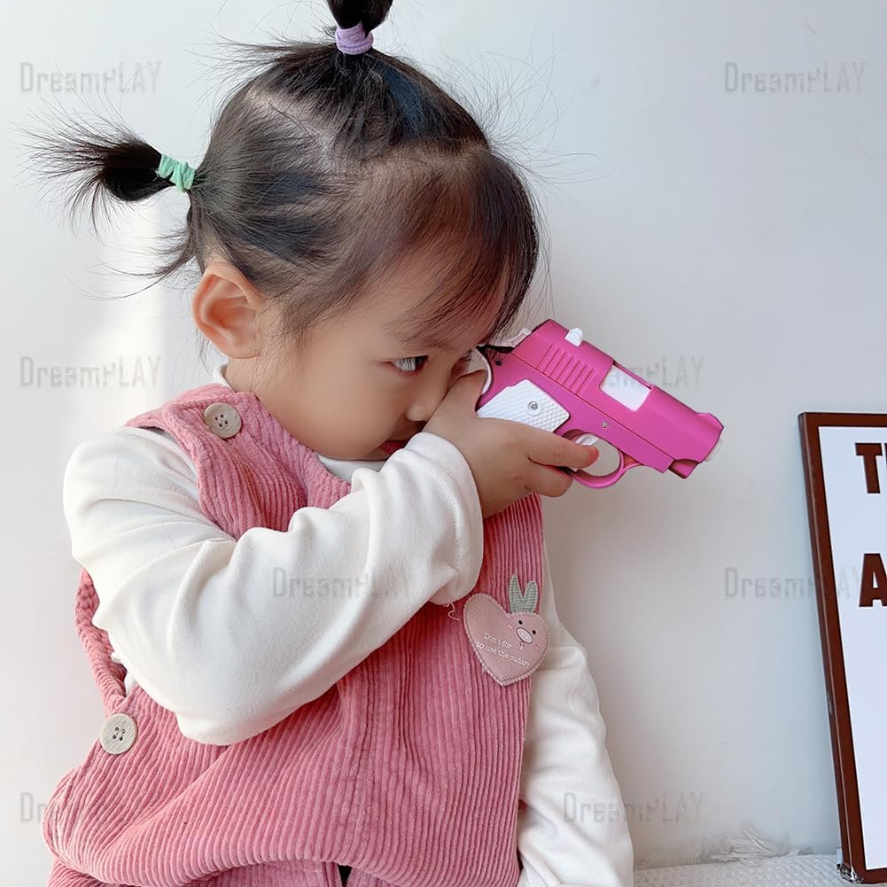 Dreamplay Fidget Toy Gun Set, 2Pcs 3D Plastic Mini 1911 Fidget Gun Knife Toy Adults Slider, Gravity Gun Toy Nice Gifts for Kids Adults Suitable for Relieving ADHD, Anxiety (Red Luminous) image number 3