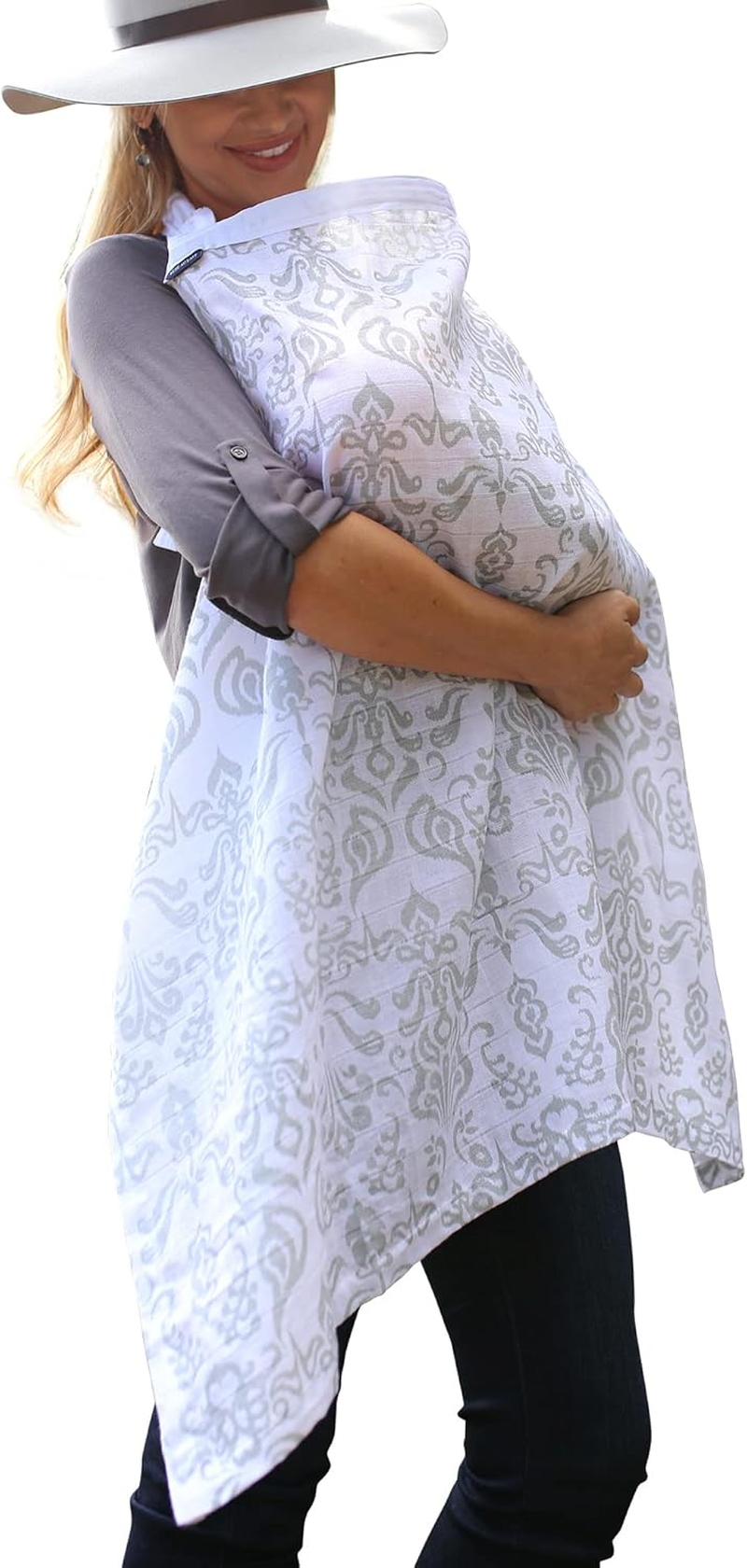 Bebe Au Lait Premium Muslin Nursing Cover, Lightweight and Breathable, Open Neckline, One Size Fits All - Atherton image number 6