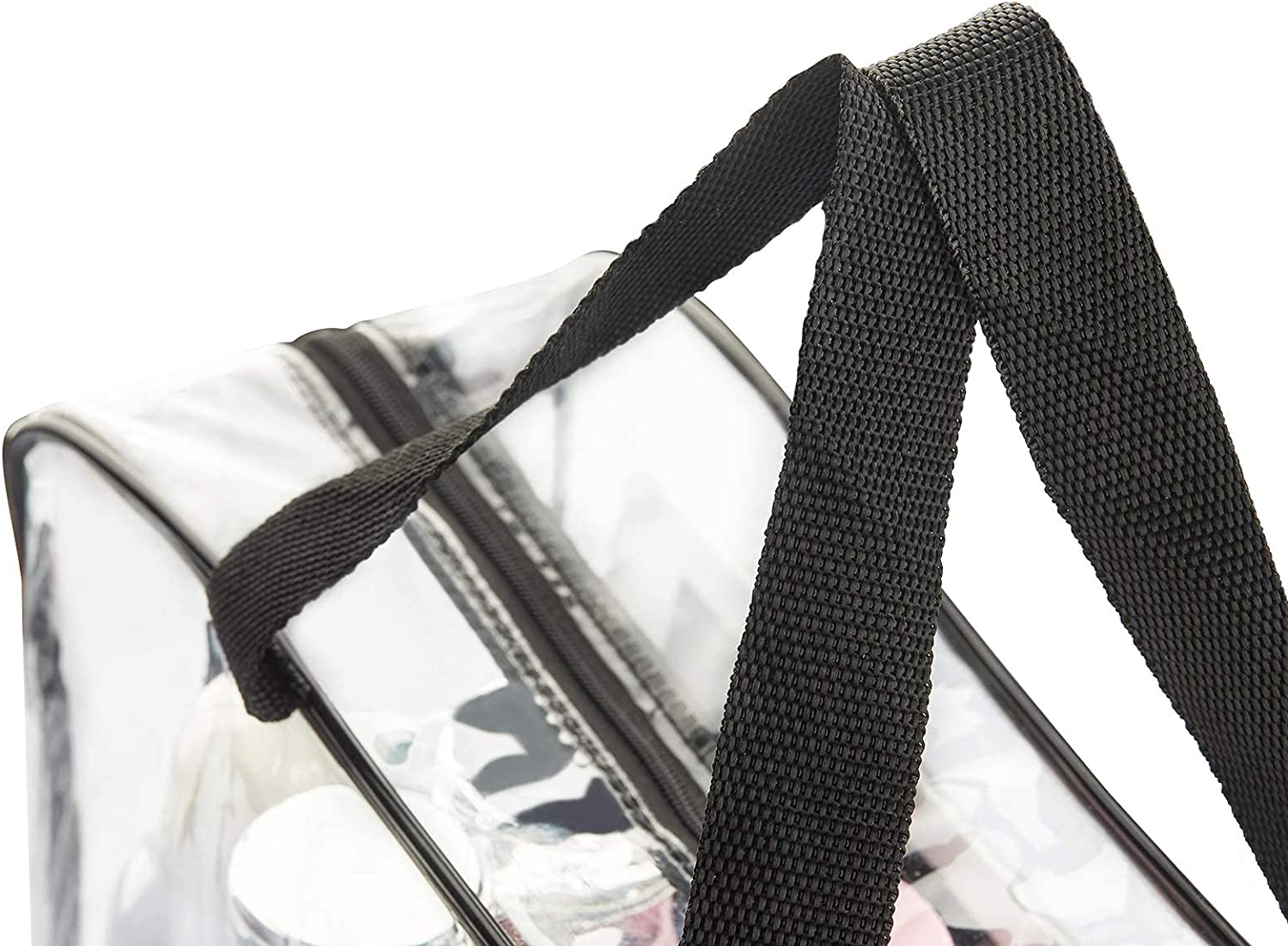 2 Pieces Large Clear Makeup Cosmetic Toiletry Organizer Bag, Clear Plastic Tote Bags, Waterproof Transparent Small Clear Handbag Purse, Clear, L image number 1