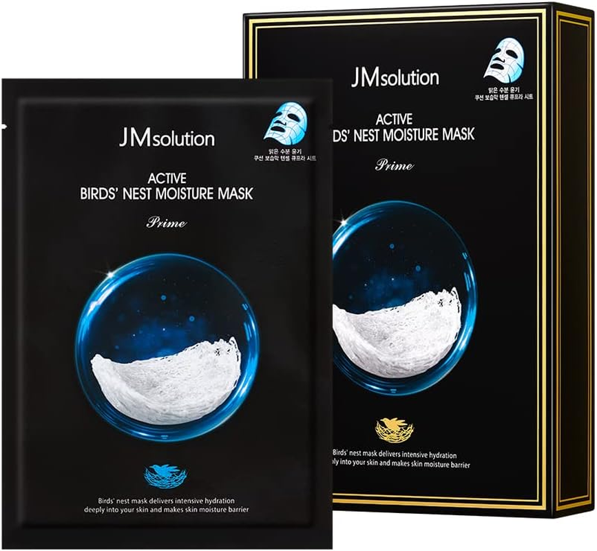 Jmsolution Active Birds' Nest Moisture Mask - Korean Skincare Facial Mask - Collagen 10 Sheets for All Skin Types image number 4