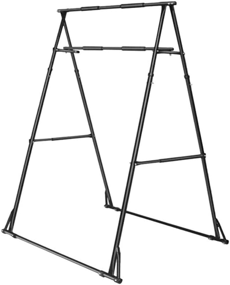 ALSTON Pull up Bar Station, Foldable, Aerial Yoga Stand, Height Adjustable, Swing Trapeze Frame, Steel A-Frame, 110Kg Weight Capacity, Black image number 1