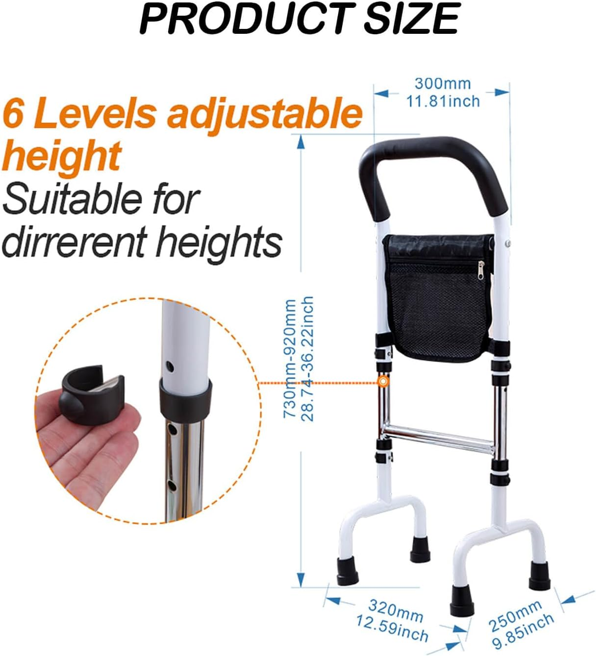 Standing Aid for Seniors Patients, Assistance Handle for Pregnant with Limited Mobility, Standing Aid Rail for Walking, up and down the Stairs, Stand Assist Rail for Couch Chair Bedside Toilet