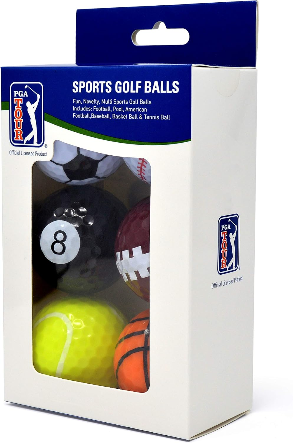 PGA Tour Fun Sport Golf Balls (Set of 6), Unisex, Multicolor image number 3