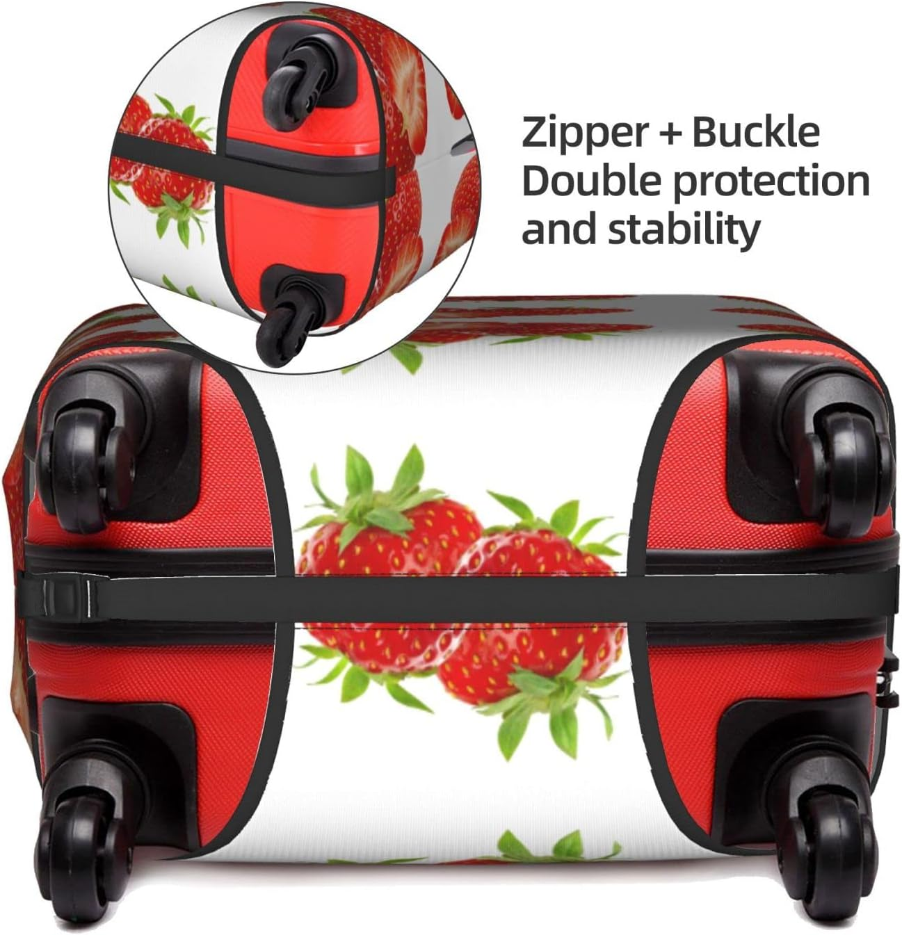 Fresh Strawberry Luggage Cover Anti-Scratch Suitcase Protector Fits 18-32 Inch Luggage image number 2