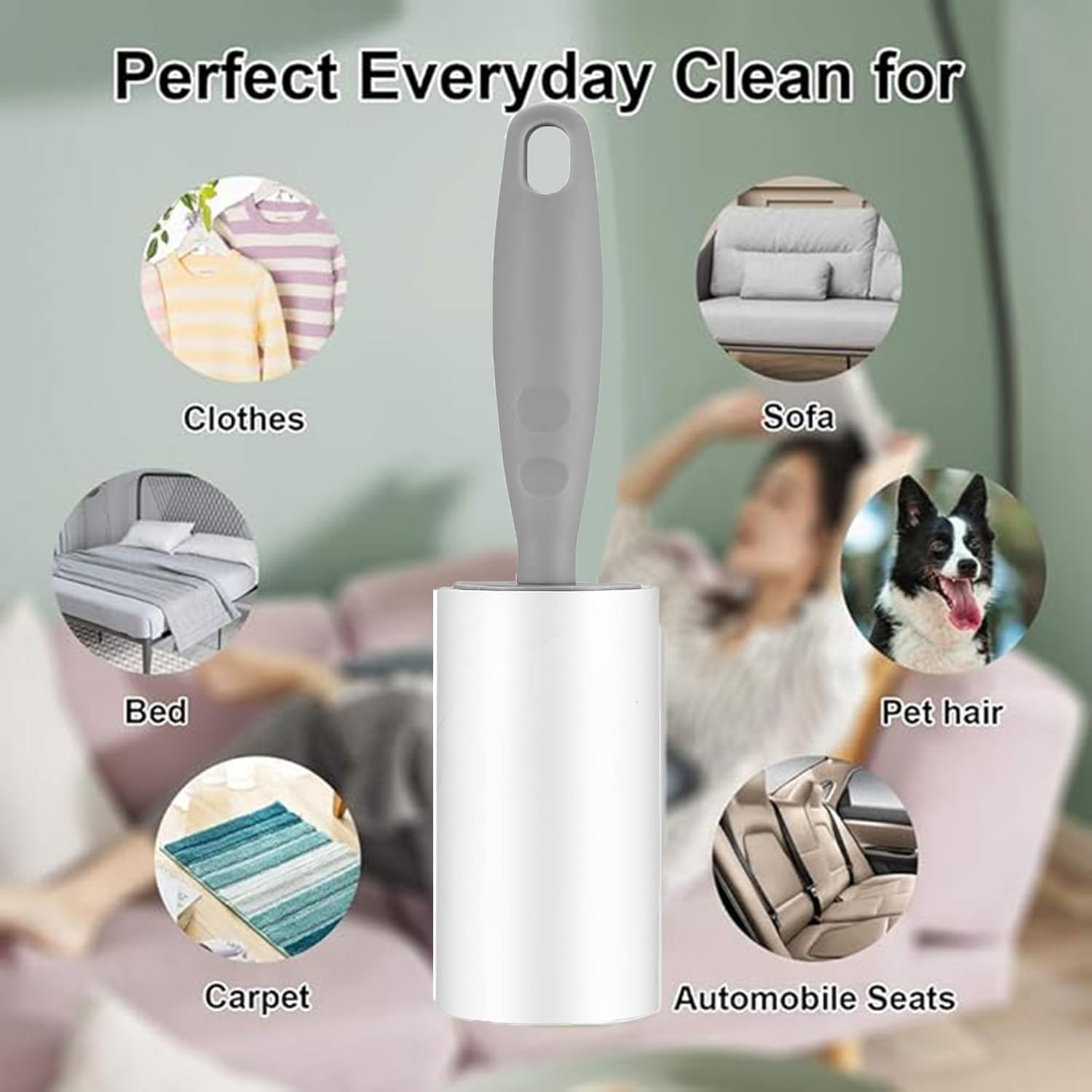 Hysgscwd 6PCS Lint Rollers for Pet Hair Extra Sticky, 360 Sheets Portable Reusable Lint Remover, Replaceable Lint Roller Refills Lint Brushes, Removal Stick Roller for Cat Dog Couch Clothes Fuzz image number 6