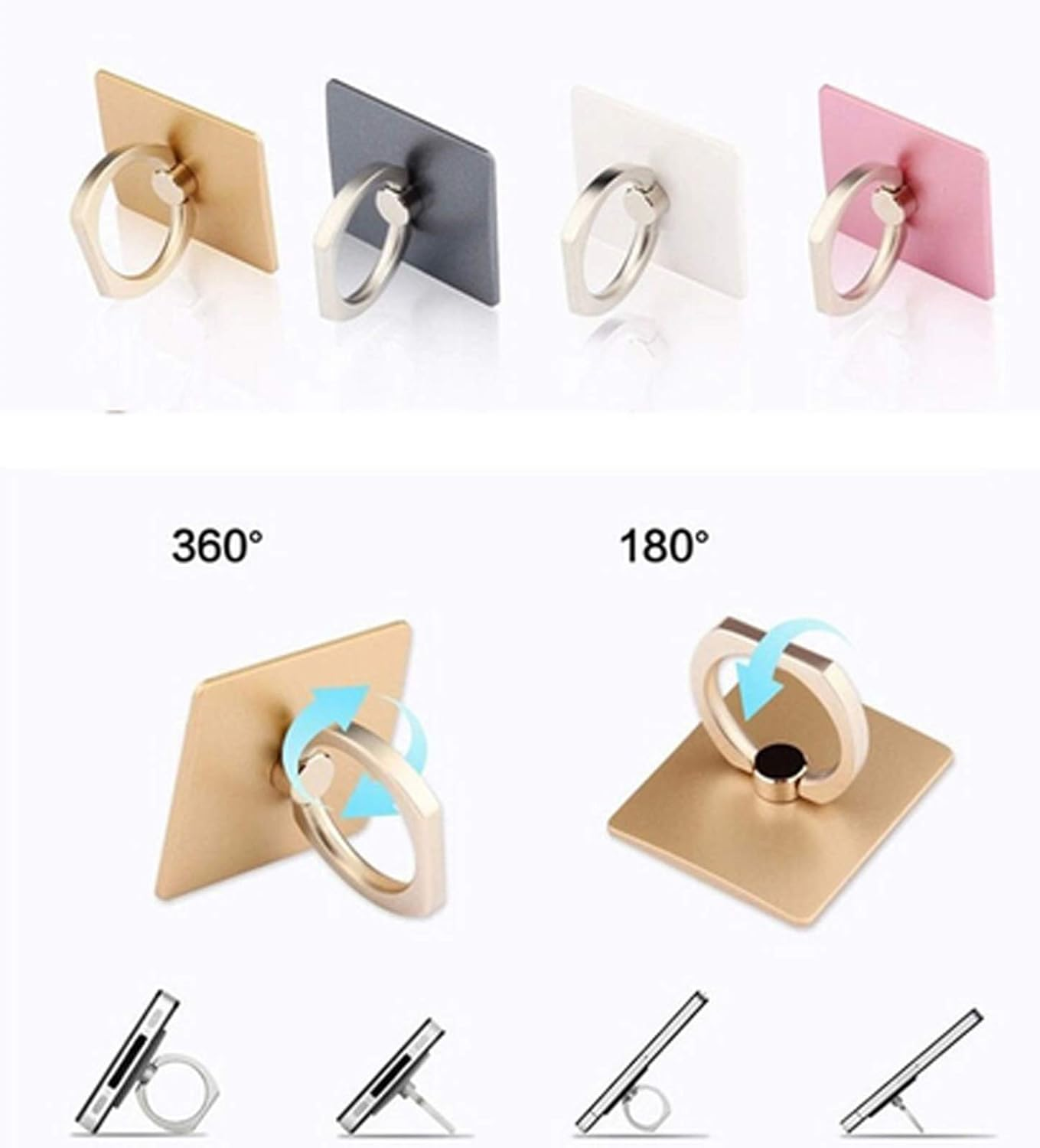 360 Degree Universal Phone Tablet GPS Ring Finger Holder Stand Car Mount (Black) image number 2