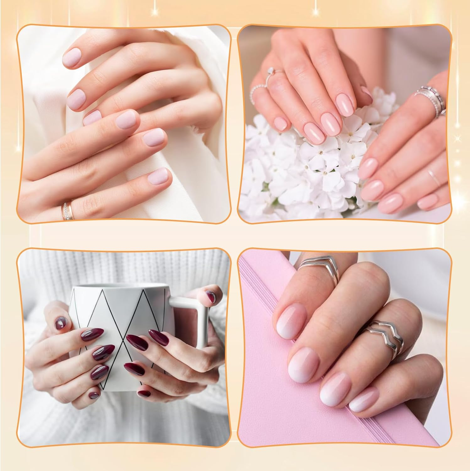 Pack of 2 Gel Brushes for Nails with Lid, Brush for Gel Nails, Nail Design Brush, Nail Art Design Brush, Nail Accessories, UV Rhinestone Handle, Gel Nail Art Brush, Painting Brush Tool for Women image number 5