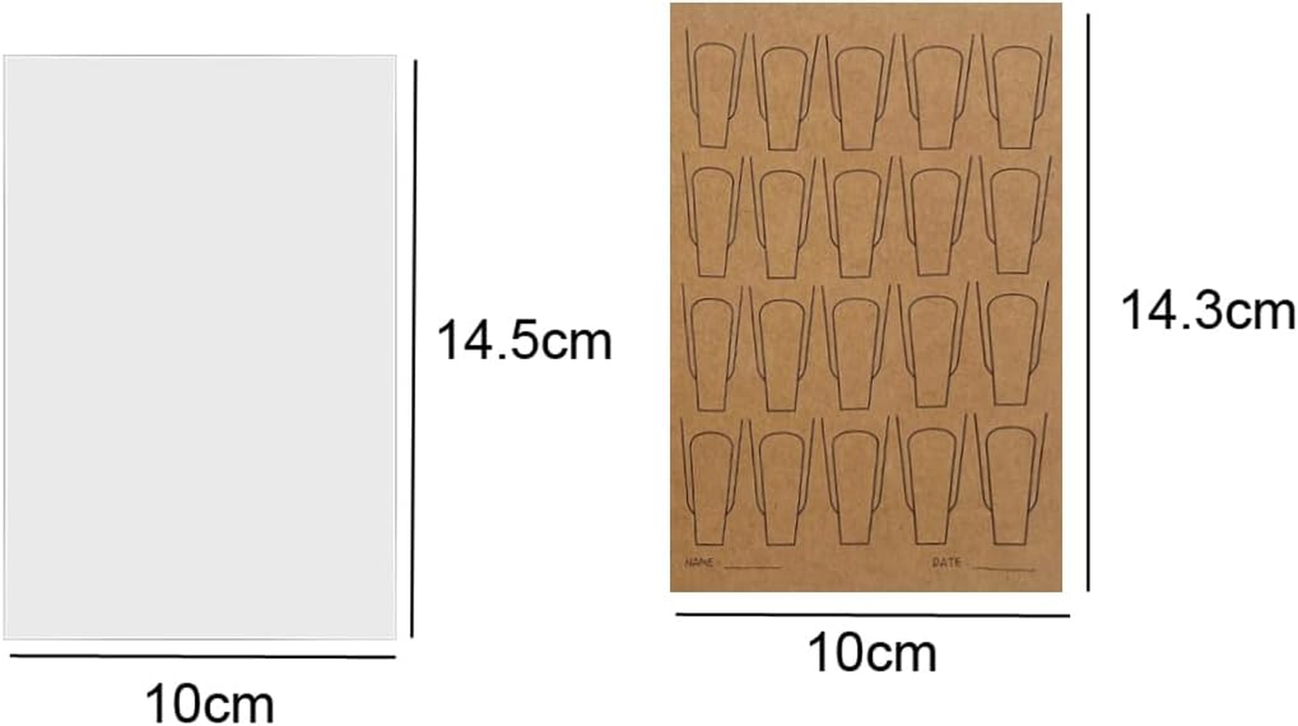 6 Sheets Nail Art Practice Paper Cardboard Set Nail Art Painting Training Nail Cardboard Nail Art Manicure Cardboard Nail Drawing Board with 3 Sheets Clear PVC Board for Beginners Nail Tech Supplies image number 1