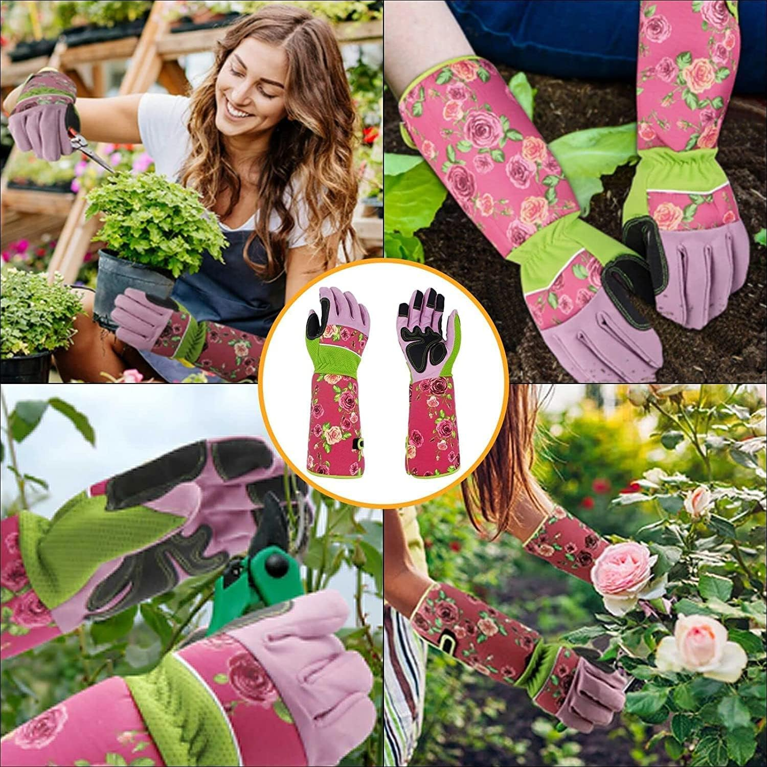 Thorn Proof Gardening Gloves for Women, Breathable Touchscreen Long Forearm Protection, Garden for Rose Pruning & Outdoor Work Gloves image number 3